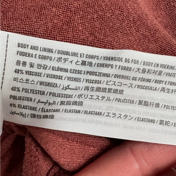 ABERCROMBIE & FITCH BURNT ORANGE SOFT LONG SLEEVE V NECK TIE FRONT BODYSUIT - Picture 8 of 10